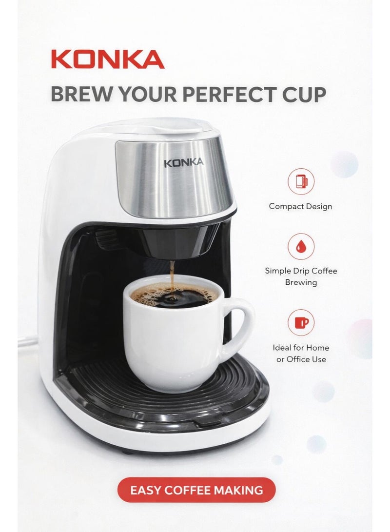 KONKA 2-in-1 Single Cup Coffee Machine with Travel Mug – Portable & Lightweight Personal Drip Coffee Maker - Image 2